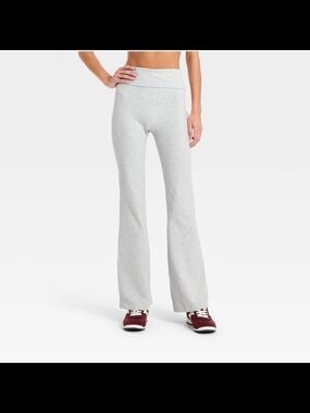 Women's Cotton Balance Cotton Spandex Blend High-Rise Foldover Flare Leggings